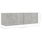 vidaXL Ensemble de meubles TV 8 Pièces Gris béton Bois d'ingénierie