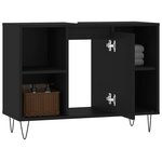 vidaXL Armoire de salle de bain noir 80x33x60 cm bois d'ingénierie