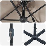 vidaXL Parasol de jardin Taupe 370 x 197 x 239 cm