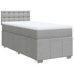 vidaXL Sommier à lattes de lit avec matelas Gris clair 100x200cm Tissu