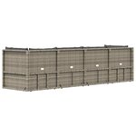 vidaXL Salon de jardin 4 Pièces avec coussins Gris Résine tressée