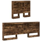 vidaXL Lit Bibliothèque Chêne Fumé 90x190 cm Bois d'ingénierie