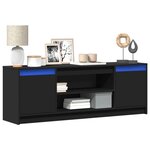vidaXL Meuble TV avec LED noir 139 5x34x50 cm bois d'ingénierie