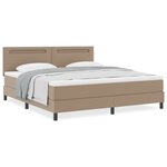vidaXL Lit Box Spring avec matelas Cappuccino  Super King  en simili cuir