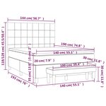 vidaXL Sommier à lattes de lit et matelas Bleu foncé 140x190cm Velours