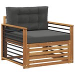 vidaXL Canapé d’extérieur Bois d'acacia massif et polyester