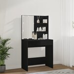 vidaXL Coiffeuse avec LED noir 74 5x40x141 cm