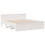 vidaXL Lit bibliothèque sans matelas blanc 180x200 cm bois pin massif