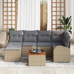 vidaXL Ensemble de canapé de jardin 7 Pièces beige et gris clair