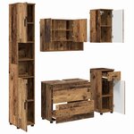vidaXL Ensemble de mobilier de salle de bain 5 Pièces Bois ancien