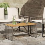 vidaXL Table de jardin Gris et marron 80 x 40 x 40 cm polyrotin