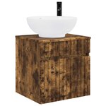 vidaXL Meuble de lavabo mural Chêne fumé 49 x 44 5 x 66 5 cm