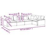 vidaXL Canapé modulaire avec coussins en velours gris foncé