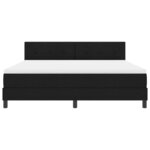 vidaXL Lit à ressorts avec matelas Noir 180 x 200 cm tissu