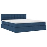 vidaXL Lit de rangement LED avec matelas Bleu 200 x 200 cm Tissu