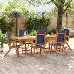 vidaXL Ensemble à manger de jardin 7Pièces bois d'acacia solide textilène