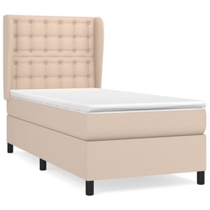 vidaXL Sommier à lattes de lit avec matelas Cappuccino 90x190 cm