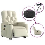 vidaXL Fauteuil inclinable de massage électrique crème similicuir