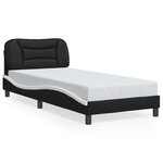 vidaXL Cadre de lit avec LED sans matelas Hvar noir et blanc 80x200 cm