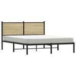 vidaXL Cadre de lit en métal sans matelas chêne sonoma 137x190 cm