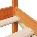 vidaXL Lit bibliothèque sans matelas cire marron 90x200 cm pin massif