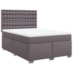 vidaXL Sommier à lattes de lit avec matelas Gris 160x200 cm Similicuir