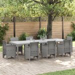 vidaXL Table de Jardin Gris Clair 300x100x73 cm Poly Rattan