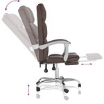 Chaise fauteuil siège pivotante de inclinable de bureau informatique étude similicuir brun 02_0024254