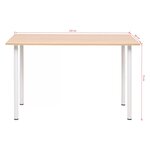 vidaXL Table à manger 120x60x73 cm Chêne et blanc