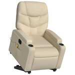 vidaXL Fauteuil inclinable de massage électrique Crème Tissu