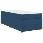 vidaXL Cadre de lit avec matelas Bleu 90 x 190 cm tissu