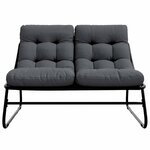 vidaXL Mobilier de jardin Noir Acier enduit de poudre