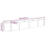 vidaXL Lit surélevé de jardin Acier galvanisé 260x40x36 cm gris