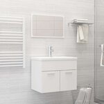 vidaXL Ensemble de meubles salle de bain 2 Pièces Blanc Bois d'ingénierie