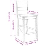 VidaXL Tabourets de bar 2 Pièces naturel bois massif d'hévéa