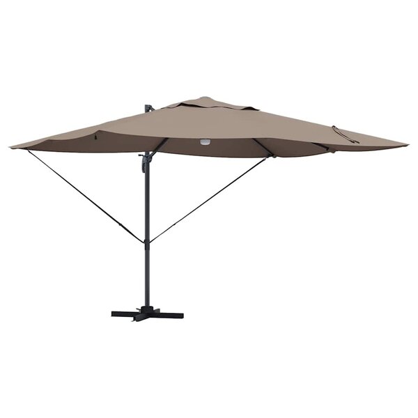 vidaXL Parasol Taupe 351 x 250 x 253 cm Polyester et Aluminium