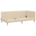 vidaXL Cadre de lit d'angle avec matelas Autre 2 Pièces Crème tissu