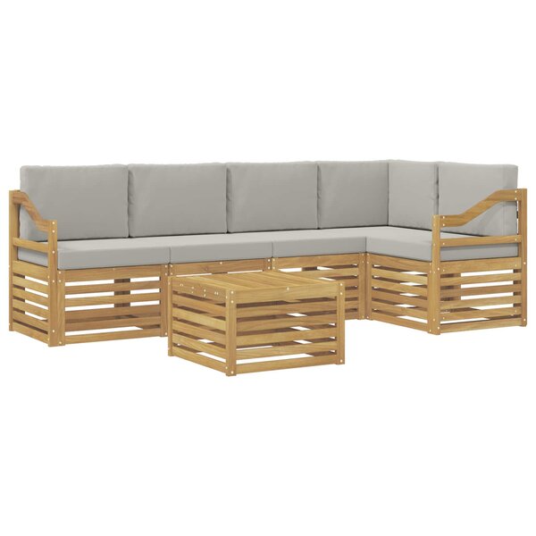 vidaXL Ensemble de canapés d'extérieur 6 pc Blanc et gris clair