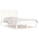 vidaXL Cadre de lit Blanc Bois massif 140x190 cm
