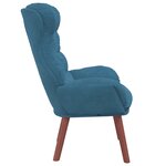 vidaXL Fauteuil Relaxant en Velours Bleu