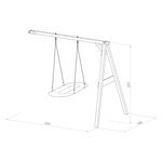 AXI Portique mural en bois Marron avec balancoire siège nid ovale 160x244x207cm