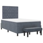 vidaXL Lit à ressorts avec matelas Gris foncé 120 x 200 cm Velours