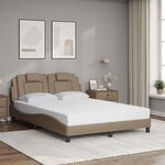 vidaXL Lit Viana avec matelas cappuccino 140x200 cm similicuir