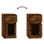 vidaXL Armoire latérale avec tiroir chêne fumé 40x50x75 cm