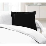 2 Taies d'Oreillers 100  coton 63 x 63 cm - Noir