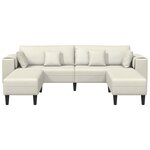 vidaXL Canapé avec coussin 3 Pièces Crème Velours