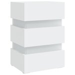 vidaXL Table de chevet à LED blanc 45x35x67 cm bois d'ingénierie