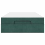 vidaXL Cadre de lit avec matelas Vert foncé 140 x 190 cm Velours
