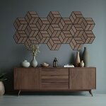 20 Panneaux muraux 30x26 hexagone marron bois