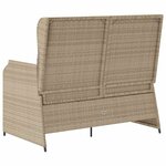 vidaXL Banc de jardin avec coussin Beige Poly rotin